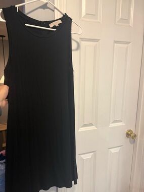 LOFT Black Sleeveless Swing Mini Dress
